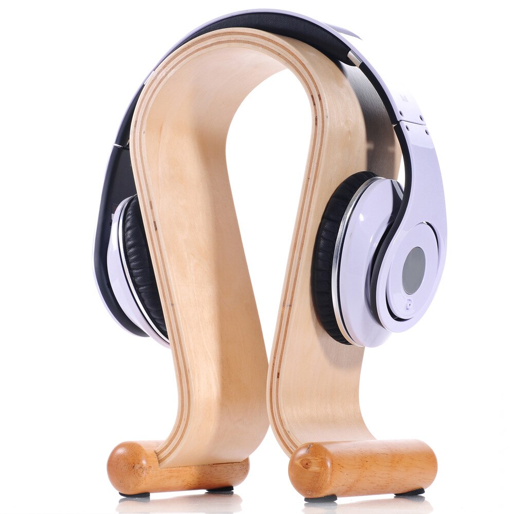 Solid Wood Hanger for Headphone Creative Design (Headset Holder) Curved Wood For Desk