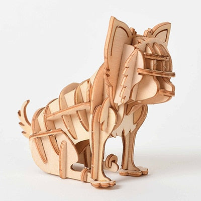 WoodPixl 3D Wooden DIY Animal Puzzle Creative Game Assembly (Cute Pets) 39-52 pieces