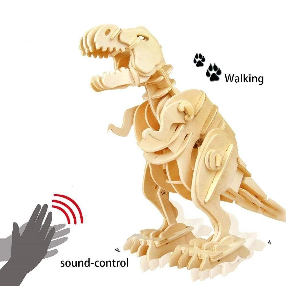 WoodPixl 3D Wooden DIY Animal Puzzle Creative Game Assembly Toy (Walking Dinosaur) 49-60 pieces