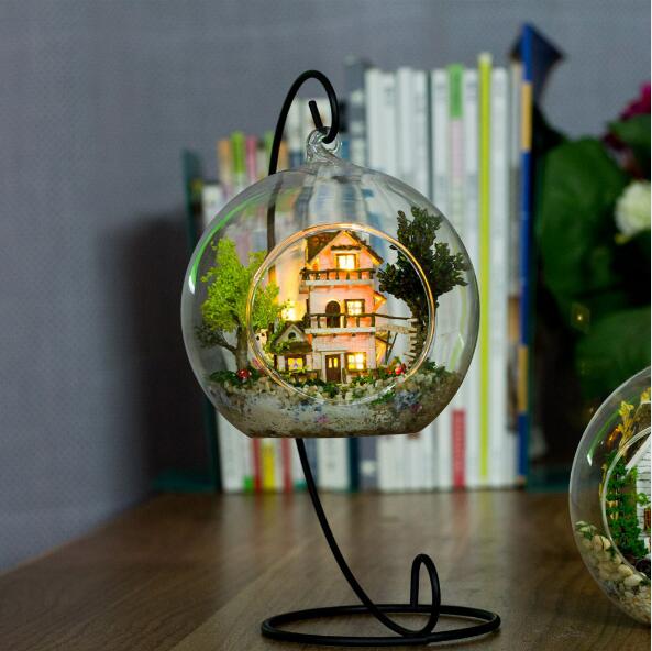 WoodPixl 3D Wooden DIY Glass Ball Houses Puzzle Creative Game Assembly (Serie 2) 62-90 pieces