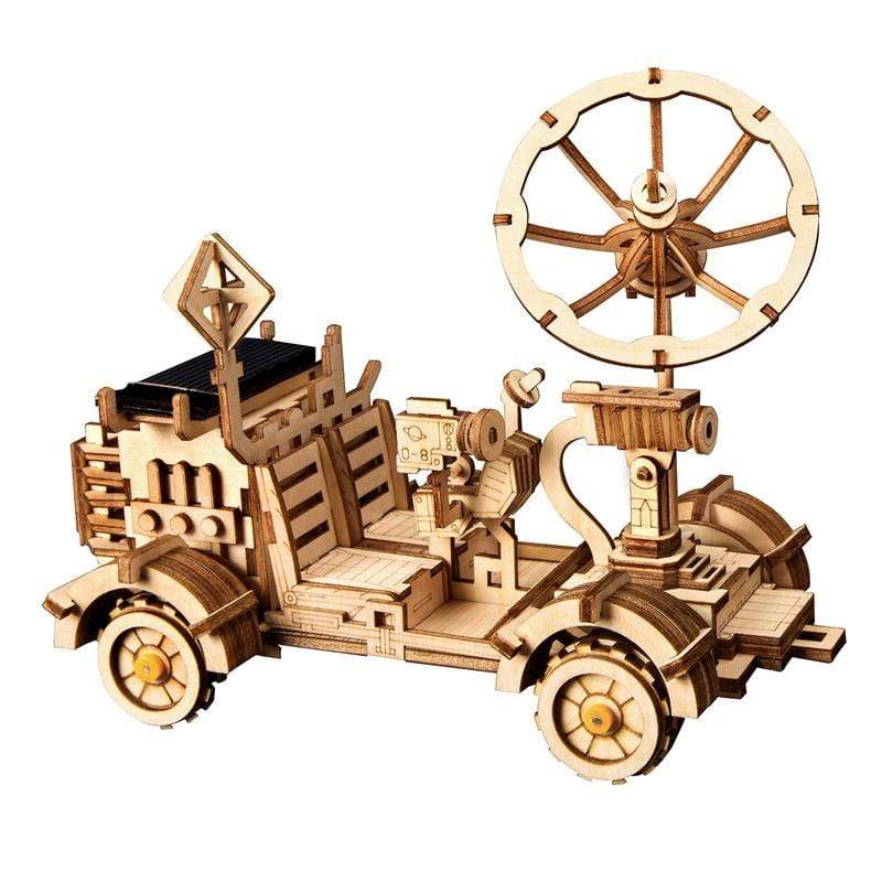 WoodPixl 3D Wooden Puzzle Creative DIY Motorized Game Assembly Solar Car (Lunar Buggy) 177 pieces