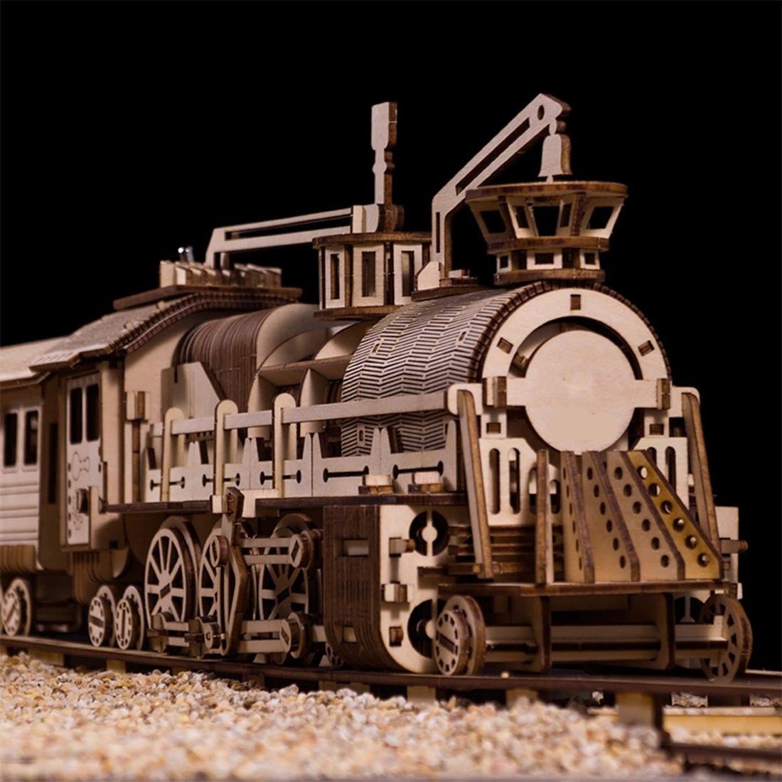 WoodPixl 3D Wooden Puzzle Creative DIY Motorized Game Assembly Train (Steam Train) 992 pieces