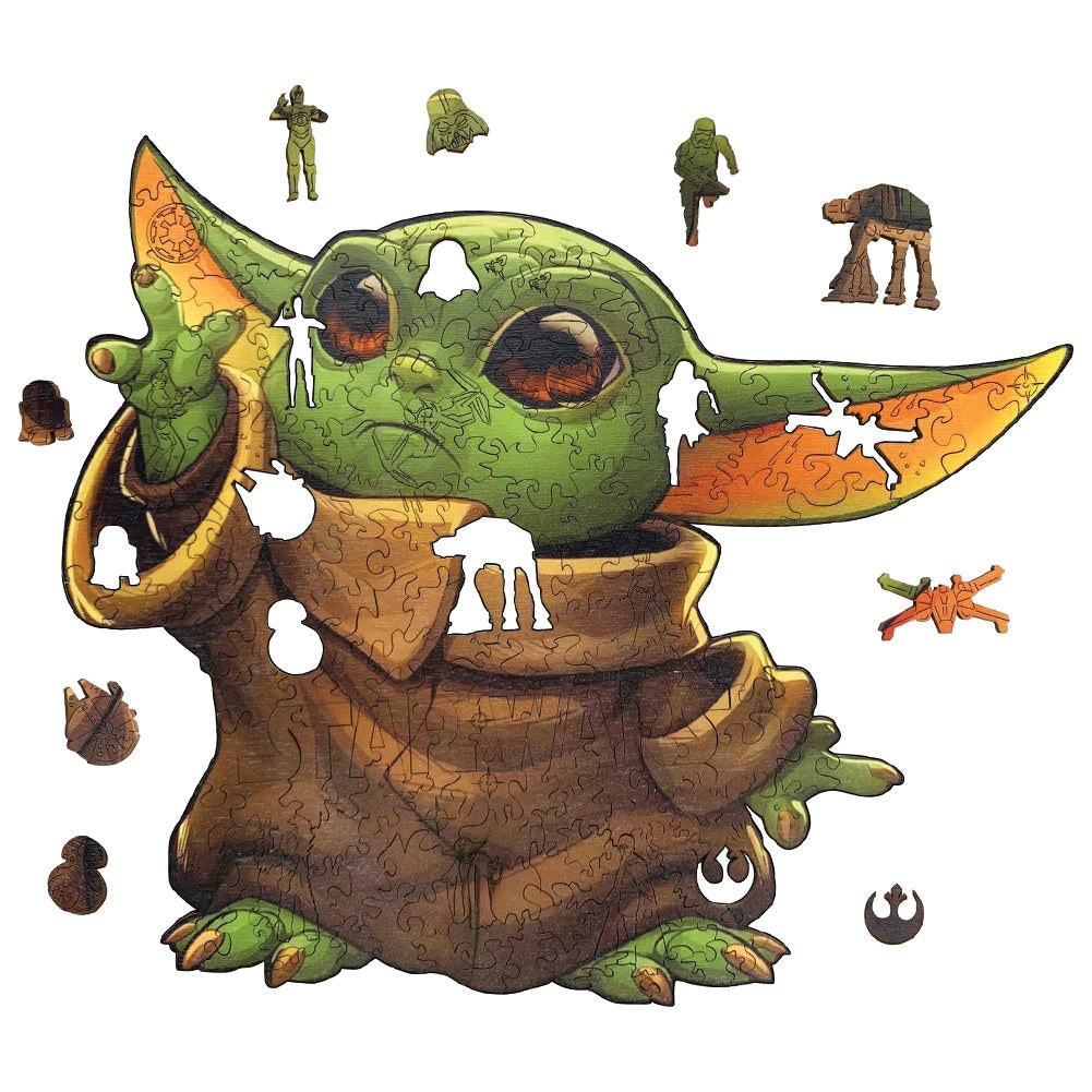 WoodPixl 3D Wooden Star Wars Disney Puzzle Creative Game Assembly Toy (Yoda Baby) 190 pieces