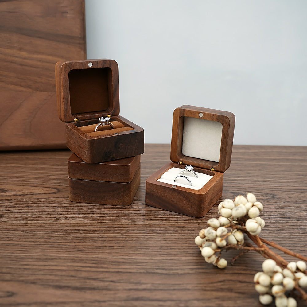 WoodPixl Jewelry Wooden Box Wedding Ring Box Jewelry Organizer Box Luxury Jewelry Packaging Box