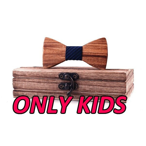 WoodPixl Natural Carving Wooden Bow Ties For Trendsetter Kids Boys - Zebra Wood Design