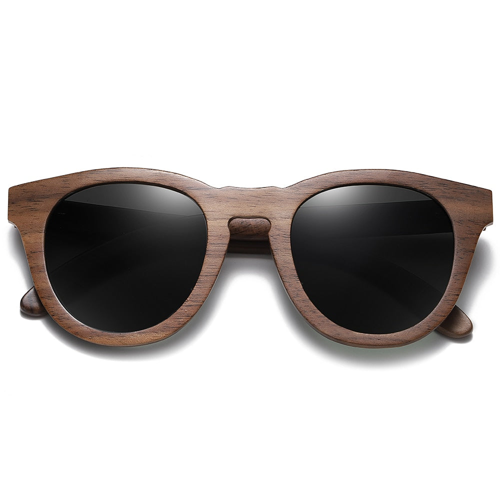 WoodPixl Natural Carving Wooden Sunglasses Women Luxury Fashionnable Polarized Lens Sun Glasses - Brown Wood Frame